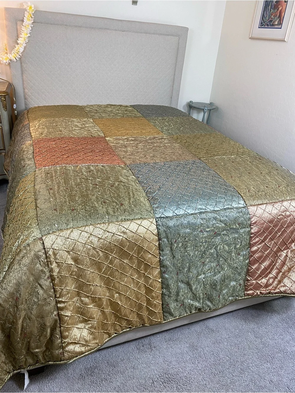 jcpenney elegant Patchwork Comforter in Green, red , blue gray, taupe